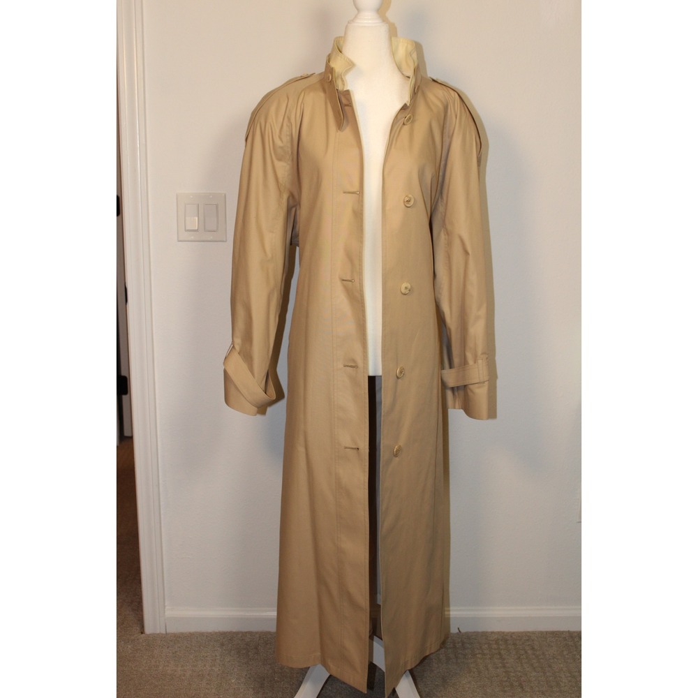 VTG London Fog Classic Tan Trench Coat Women's Size 14 Regular